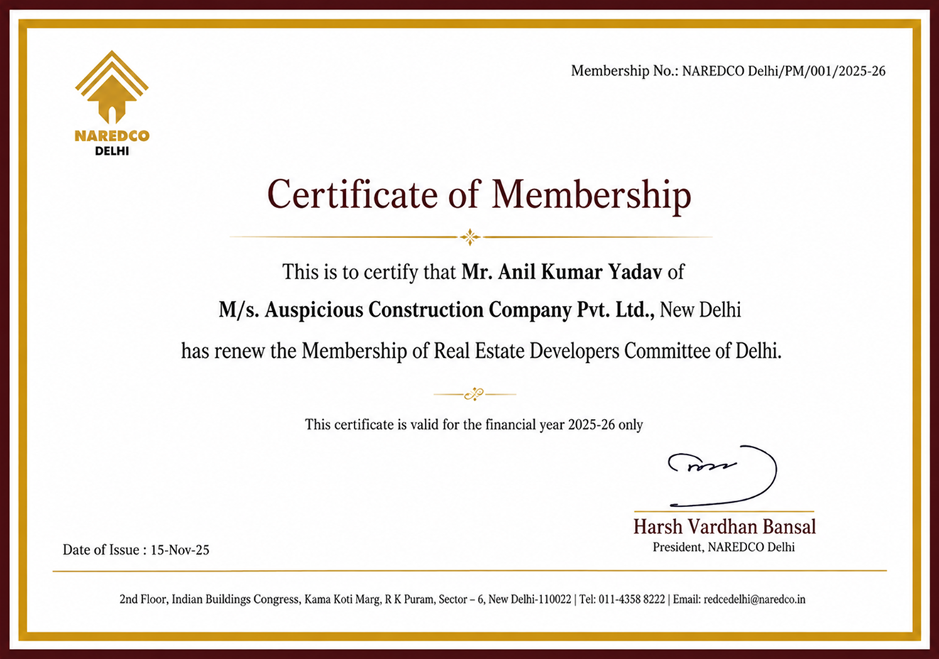 certificate